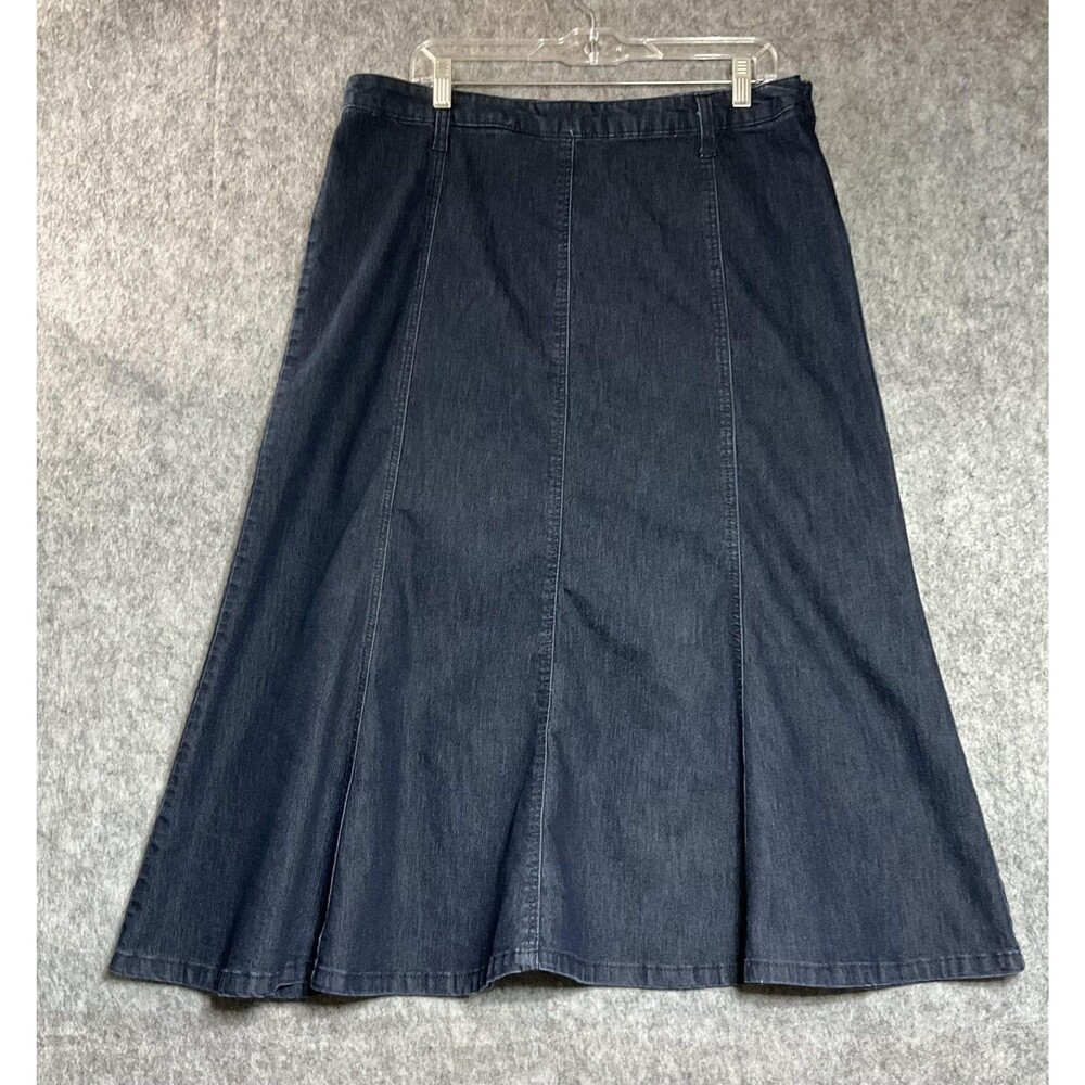 Riders By Lee Skirt Womens16 Blue Denim Maxi Stretch Jean Classic Modest Prairie